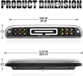 img 3 attached to Фара стоп-сигнала LED с высоким монтажем KRSCT для Ford Super Duty 1999-2016, F-250 F-350 F-450 F-550 / Ranger 1993-2011, защита IP68 от воды, красно-белый овал 12" с дымчатым корпусом, прозрачная задняя фара.