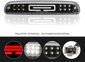 img 1 attached to Фара стоп-сигнала LED с высоким монтажем KRSCT для Ford Super Duty 1999-2016, F-250 F-350 F-450 F-550 / Ranger 1993-2011, защита IP68 от воды, красно-белый овал 12" с дымчатым корпусом, прозрачная задняя фара.