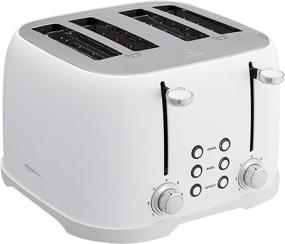 img 4 attached to 🍞 Amazon Basics 4-Slot Toaster, White: Efficient Toasting with Stylish Simplicity