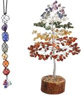 🌳 zaicus seven chakra gemstone tree with 7 tumble stones car hanging ornaments for crystal healing, good luck, feng shui, bonsai money tree, cleansing, tumbled palm stones – enhance home & office decor логотип