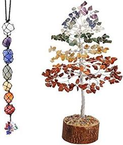 img 1 attached to 🌳 Zaicus Seven Chakra Gemstone Tree with 7 Tumble Stones Car Hanging Ornaments for Crystal Healing, Good Luck, Feng Shui, Bonsai Money Tree, Cleansing, Tumbled Palm Stones – Enhance Home & Office Decor