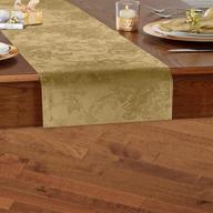 🌟 gold poinsettia elegance jacquard holiday table runner by elrene home fashions, 13x70 логотип