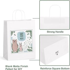 img 2 attached to 🛍️ 100 PCS Eupako Kraft Shopping Bags: White Paper Bags with Handles - Bulk Kraft Gift Bags, Party Favors, Merchandise & Retail Bags