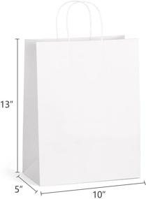 img 3 attached to 🛍️ 100 PCS Eupako Kraft Shopping Bags: White Paper Bags with Handles - Bulk Kraft Gift Bags, Party Favors, Merchandise & Retail Bags