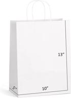 🛍️ 100 pcs eupako kraft shopping bags: white paper bags with handles - bulk kraft gift bags, party favors, merchandise & retail bags logo