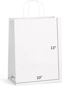 img 4 attached to 🛍️ 100 PCS Eupako Kraft Shopping Bags: White Paper Bags with Handles - Bulk Kraft Gift Bags, Party Favors, Merchandise & Retail Bags