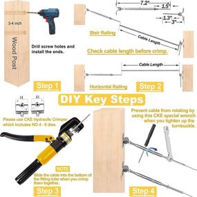 img 3 attached to 🔩 25 Pack T316 Stainless Steel Cable Railing Hardware Kit with Adjustable 180° Angle, Ideal for Wood Posts, Includes 1/8" Wire Rope, Adjustable Swage Toggle Turnbuckle Tensioner and End Fitting, Marine Grade