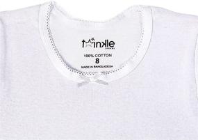 img 1 attached to 👕 Enhance Your Wardrobe with Twinkle Dreams Youth Undershirts: 4-Pack Crewneck Short Sleeve Cotton Tee Shirt with Ribbon