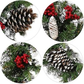 img 1 attached to Outdoor Christmas Wreath - 24 inch, Pre-lit with Lights, Small Artificial Xmas Wreath adorned with Winter Snowflakes - Perfect for Door Hanging & Holiday Decoration