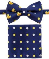 🦆 stylish canacana rubber duck pre-tied bow tie set with stripes pocket square for boys - a perfect blend of charm and convenience logo