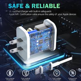 img 2 attached to 🔌 Сертифицированное зарядное устройство Apple MFi для iPhone - 20W PD Быстрая USB C настенная зарядка с кабелем Type C to Lightning длиной 6 футов - Совместимое с iPhone 13/13 Pro/13 Pro Max/13 Mini/12/12 Mini/12 PRO/11/11PRO/iPad/AirPods.