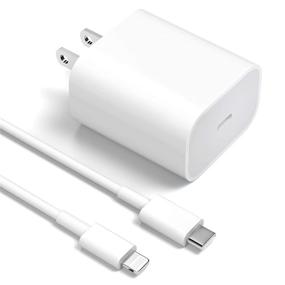 img 4 attached to 🔌 Сертифицированное зарядное устройство Apple MFi для iPhone - 20W PD Быстрая USB C настенная зарядка с кабелем Type C to Lightning длиной 6 футов - Совместимое с iPhone 13/13 Pro/13 Pro Max/13 Mini/12/12 Mini/12 PRO/11/11PRO/iPad/AirPods.