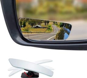 img 4 attached to 🔍 2-Pack Verivue Mirrors - Blind Spot Mirror for Car - Rectangle Shape - Universal Fit - HD - Stick on - Frameless - Convex - Wide Angle - Rear View Mirror