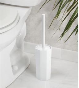 img 3 attached to 🚽 Efficient Bathroom Storage Solution: iDesign Matrix Toilet Bowl Brush and Holder - White