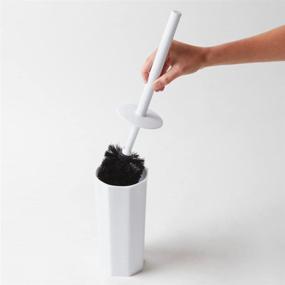 img 1 attached to 🚽 Efficient Bathroom Storage Solution: iDesign Matrix Toilet Bowl Brush and Holder - White