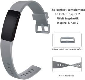 img 3 attached to 4-пак Перезапасные ремни Fitbit Inspire HR/Inspire/Ace 2 - Регулируемые мягкие силиконовые спортивные ремешки для женщин и мужчин (маленькие, чёрный+синий+серый+белый)