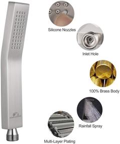 img 2 attached to All-Metal Brushed Nickel Handheld Shower Head Set - High Pressure Combo with Shower Bracket and Hose for a Relaxing Bath Experience