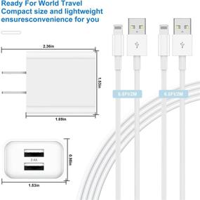 img 1 attached to 🔌 Apple MFi Certified iPhone Charger Bundle - 2Pack 6ft Lightning Cable Cord with Wall Plug and 2.4A Fast Dual Port USB Charging Adapter Block for iPhone 12/11/XR/X/Xs Max/8/7/6/6s Plus/SE/5c/iPad