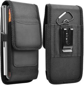 img 4 attached to 📱 Njjex Cell Phone Holster - Samsung Galaxy S21 Ultra S20+ S10 S9 Note 20 A01 A11 A21 A51 A71 A02S A12 A32 A42 A52 iPhone 13 Pro Max 12 11 XS XR 7 8+ Stylo 6 - Nylon Belt Clip Holster Phone Holder Pouch