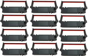 img 4 attached to 🔴 12-Pack SP-700 Ribbon Ink Cartridge: Premium Quality BLACK and RED Compatible with STAR Printer RC-700BR, SP700, 712, 742