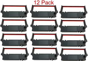 img 1 attached to 🔴 12-Pack SP-700 Ribbon Ink Cartridge: Premium Quality BLACK and RED Compatible with STAR Printer RC-700BR, SP700, 712, 742