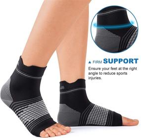 img 1 attached to Plantar Fasciitis Socks (Pack of 6) for Men and Women, Compressive Foot Sleeves with Arch and Ankle Support in Black, Size Large