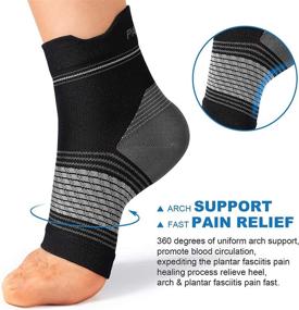 img 2 attached to Plantar Fasciitis Socks (Pack of 6) for Men and Women, Compressive Foot Sleeves with Arch and Ankle Support in Black, Size Large