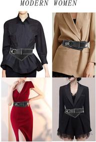 img 1 attached to Fashion Studded Oblique Adjustable Elastic Women's Accessories in Belts