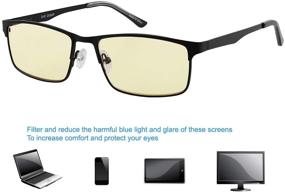 img 1 attached to 👓 Eyecedar 5-Pack Metal Frame Rectangle Reading Glasses for Men with Blue Light Blockers (2.50)