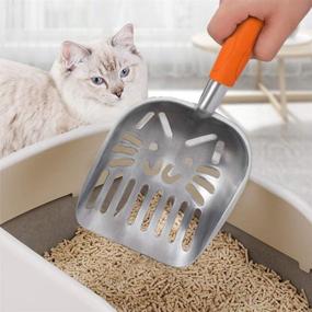 img 2 attached to Mihealpet Long-Handle Stainless Aluminum Alloy Cat Litter Scoop for Easy Cleaning, Pet Cleaning Supplies – Ideal for Puppies, Kittens, and Cozy Sand Shoveling