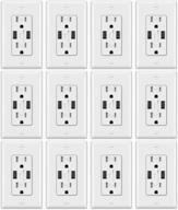 🔌 convenient and safe: 12-pack bestten dual usb wall outlet with tamper-resistant - ul listed, white logo