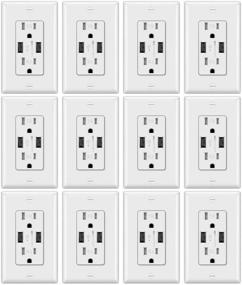 img 4 attached to 🔌 Convenient and Safe: 12-Pack BESTTEN Dual USB Wall Outlet with Tamper-resistant - UL Listed, White