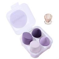 💜 flawless makeup: 4-piece purple sponge blender set for foundation and more - includes egg case & holder logo