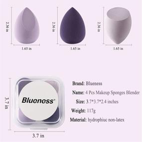 img 3 attached to 💜 Flawless Makeup: 4-Piece Purple Sponge Blender Set for Foundation and More - Includes Egg Case & Holder