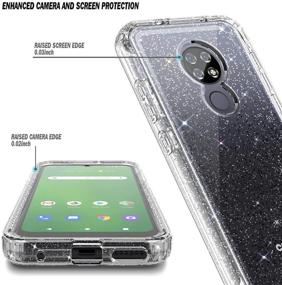 img 3 attached to 📱 Cricket Ovation and AT&amp;T Radiant Max (U705AC/U705AA) NZND Case - Full-Body Protective Shockproof Rugged Bumper Cover with Built-in Screen Protector, Impact Resist Durable Case - Crystal Glitter Clear