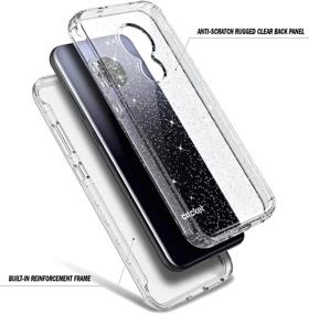 img 2 attached to 📱 Cricket Ovation and AT&amp;T Radiant Max (U705AC/U705AA) NZND Case - Full-Body Protective Shockproof Rugged Bumper Cover with Built-in Screen Protector, Impact Resist Durable Case - Crystal Glitter Clear