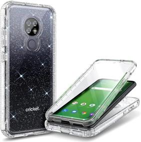 img 4 attached to 📱 Cricket Ovation and AT&amp;T Radiant Max (U705AC/U705AA) NZND Case - Full-Body Protective Shockproof Rugged Bumper Cover with Built-in Screen Protector, Impact Resist Durable Case - Crystal Glitter Clear