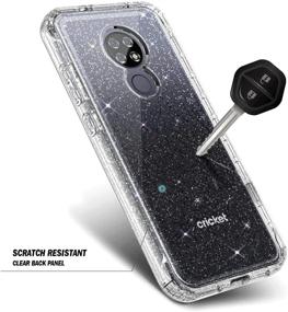 img 1 attached to 📱 Cricket Ovation and AT&amp;T Radiant Max (U705AC/U705AA) NZND Case - Full-Body Protective Shockproof Rugged Bumper Cover with Built-in Screen Protector, Impact Resist Durable Case - Crystal Glitter Clear