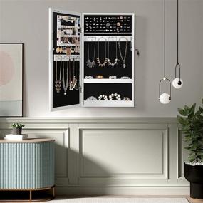 img 3 attached to 🪞 Space-Saving White Jewelry Cabinet Armoire with Mirror - SONGMICS UJJC51WT