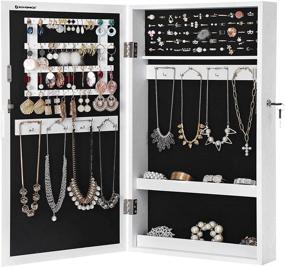 img 2 attached to 🪞 Space-Saving White Jewelry Cabinet Armoire with Mirror - SONGMICS UJJC51WT