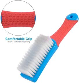 img 3 attached to 🧽 Comfort Grip Emoly Scrub Brush with Flexible Stiff Bristles | Heavy Duty for Bathroom, Shower, Sink, Carpet, and Floor | Blue and Red