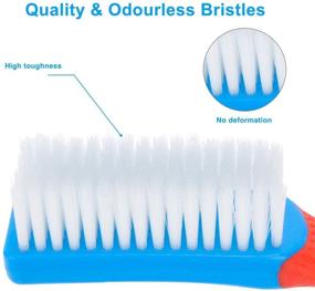 img 2 attached to 🧽 Comfort Grip Emoly Scrub Brush with Flexible Stiff Bristles | Heavy Duty for Bathroom, Shower, Sink, Carpet, and Floor | Blue and Red