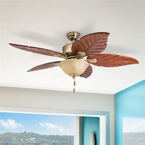 img 2 attached to 🌴 Honeywell 50500-01 Sabal Palm 52" Ceiling Fan in Aged Brass, Enhanced for SEO