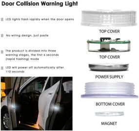 img 3 attached to Maodaner 4 PCS Universal Wireless Car Door LED Warning Light Lights & Lighting Accessories