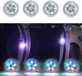 img 4 attached to Maodaner 4 PCS Universal Wireless Car Door LED Warning Light Lights & Lighting Accessories