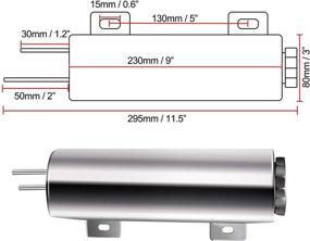 img 3 attached to 🐎 BLACKHORSE-RACING 3x9 Радиаторный бак для перелива охлаждающей жидкости - полированная нержавеющая сталь, объем 32 унции