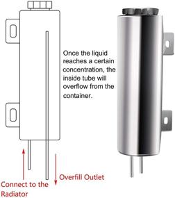 img 2 attached to 🐎 BLACKHORSE-RACING 3x9 Радиаторный бак для перелива охлаждающей жидкости - полированная нержавеющая сталь, объем 32 унции