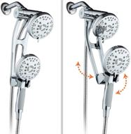 🚿 aquaspa high pressure 48-mode luxury 3-way combo: adjustable extension arm, dual rain & handheld shower head with 6ft stainless steel hose - all chrome finish - top us brand logo