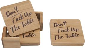 img 3 attached to 🍻 Don't Ruin Your Table: Unique Bamboo Drink Coasters, Set of 4 with Holder - Perfect Housewarming Gift