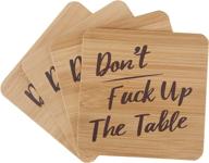 🍻 don't ruin your table: unique bamboo drink coasters, set of 4 with holder - perfect housewarming gift logo